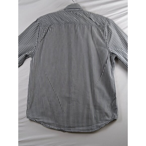 Levis White Blue Striped Button-Down Shirt Small Mens Long Sleeve Casual Pocket - Picture 4 of 12